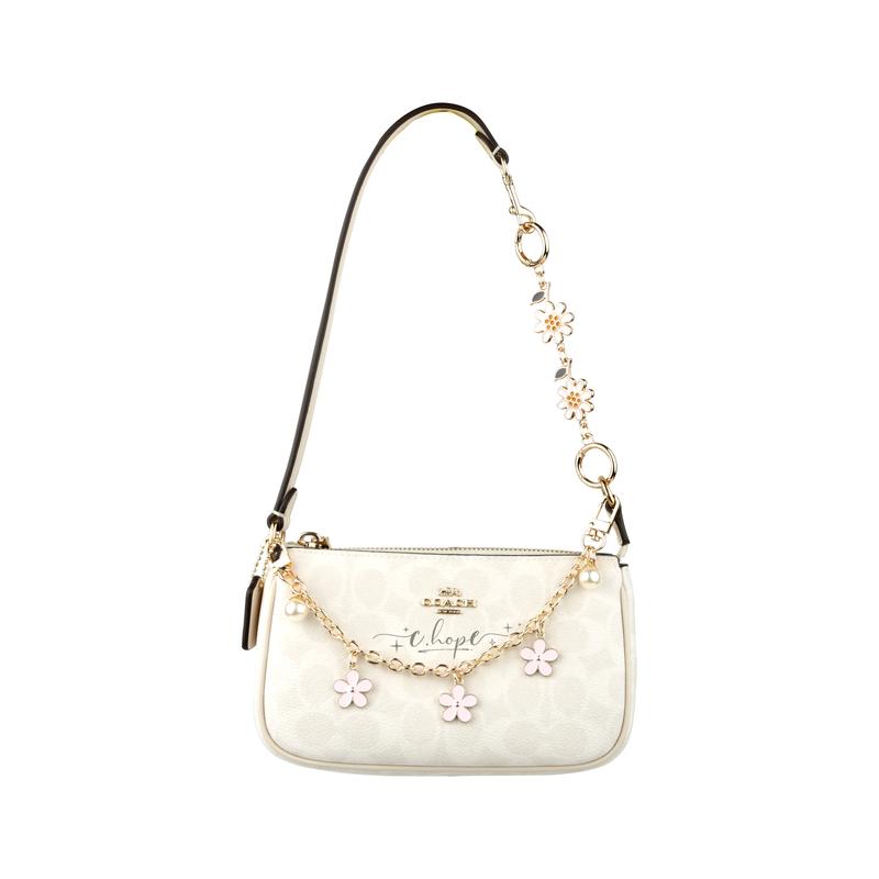 

COACH handbag [Customized bag] Nolita 19 Jiuqi silver small flower bag metal brand logo trendy and versatile artificial leather small size Yun Caicuo срібний
