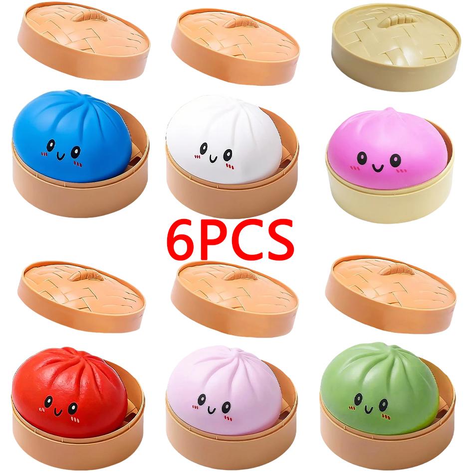2026 Popular Colorful Simulated Dumpling  Squishy Relaxing Anxiety Antistress Venting Rebound Squeeze Reliever Toy Gift