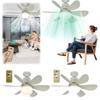 Ceiling Fan with Light Chandelier Ceiling Fan with Remote Control Silent LED Light Fan Timing Indoor Ceiling Fan for Home Office
