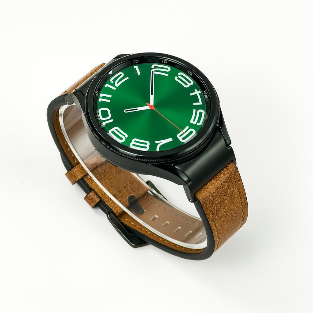 20mm Quick fit Leather Band for Samsung Galaxy Watch 6 5 4 40 44mm watch 5 pro 45mm for 6/4 classic 43 47mm 42 46mm Watch Strap