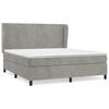 Vidaxl Letto Continentale Con Materasso, Grigio Chiaro, 180X200Cm, Velluto