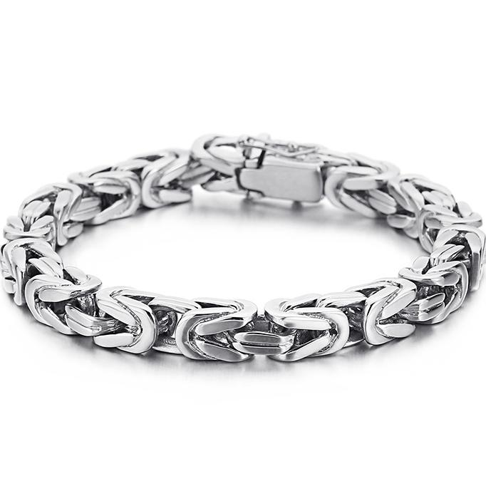 

Luxury Gold Color 316L Stainless Steel Men s 8MM Chain Bracelet for Man Bikers Bracelets Male Jewelry Accessories Wholesale 22.5cm