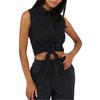 Womens/Ladies Tied Hem Sleeveless Crop Top