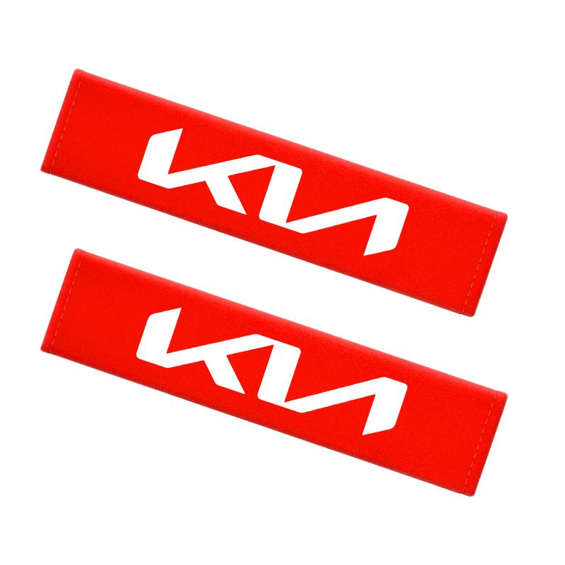 NCUD9 2pcs Cotton Car Seat Belt Cover Protective Shoulders Car Decoration Strap Pad For KIA Ceed Sorento K3 Rio Sportage Soul Picanto