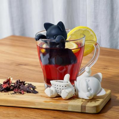Silicone Tea Infuser Cat Shaped Strainer Loose Leaf Tea Brewer Cute Cartoon Tea Filter for Home Office