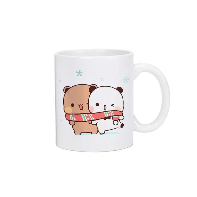 Creative Cartoon Animal Ceramic Mug - Large Capacity, Heat Transfer Design 350ml