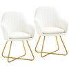 Set of Two Boucle Dining Chairs - Cream
