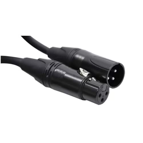 CLASSIC PRO 20m Microphone Cable, XLR (Male) to XLR (Female), 2-Core, 6.8mm Outer Diameter, Black Connector, Black Cable