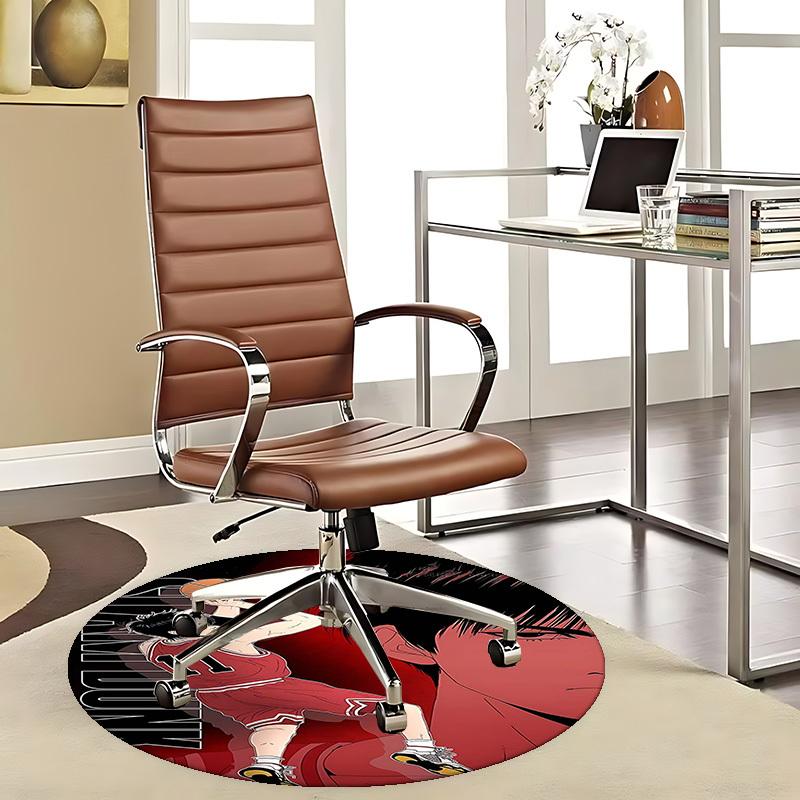 1pc Slam Dunk Anime Design Round Carpet - Perfect for Office Chair Mat, Home Decor