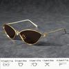 Trendy Retro Cat-Eye Unisex Sunglasses, New Street Style Versatile Small Frame Triangular Eyewear