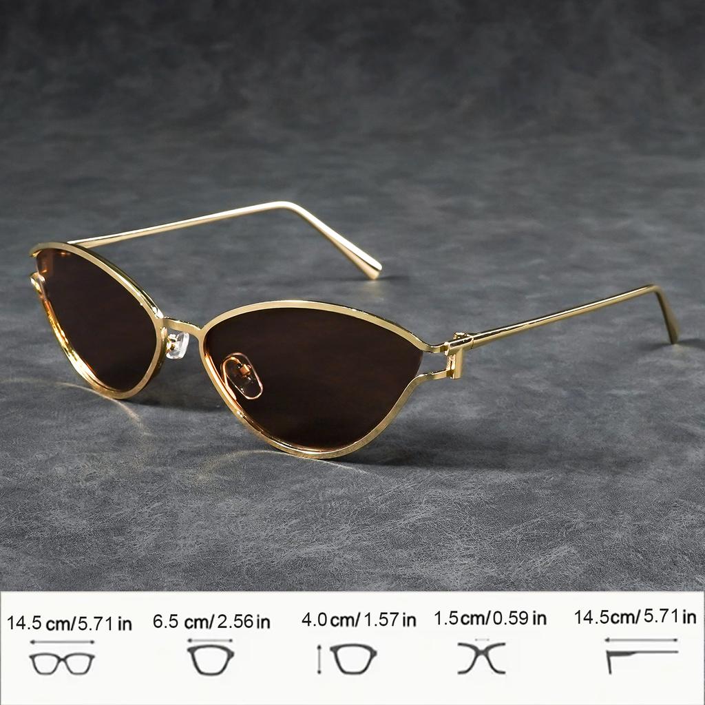 Trendy Retro Cat-Eye Unisex Sunglasses, New Street Style Versatile Small Frame Triangular Eyewear