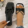 Heels new flat heel one-word slippers open-toe wear holiday wind beach shoes women