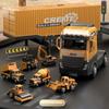 Alloy Construction Trucks Vehicle Toys For Kids Sounds Lights Effects Take Apart Container Crane,Excavator Trucks,Cement Mixer