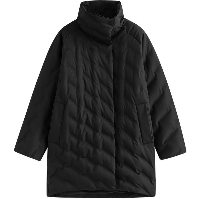 

INMAN Women s 2025 Winter Stand Collar Batwing Sleeve Mid-Length Down Jacket M