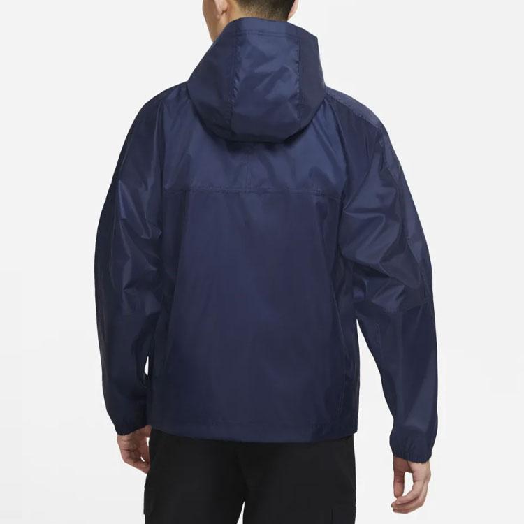 Nike Running Windbreaker Jacket With Hood Men Outerwear Blue DC6978-451