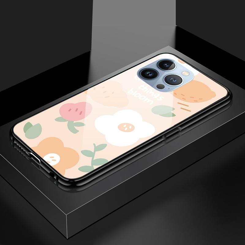 Tempered Glass Phone Case For OPPO Reno13 Reno14 Realme 11 12Pro 14 GTNeo6 C21Y C53 C75 OnePlus Nord2 NordCE3Lite Soft Edge Shockproof Smooth Shell