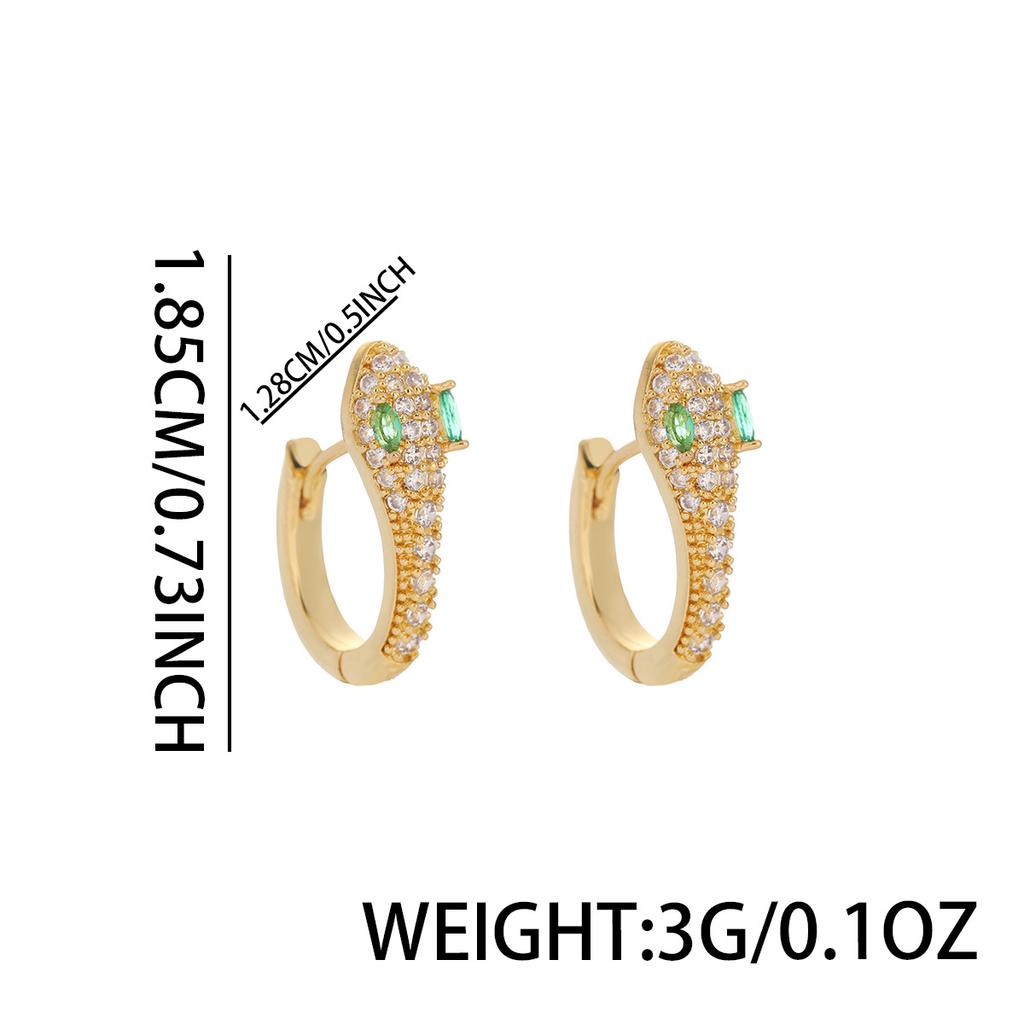 Luxury Minimalist Rhinestone Snake Hoop Earrings For Women Unique Cool Premium Ear Cuff Jewelry