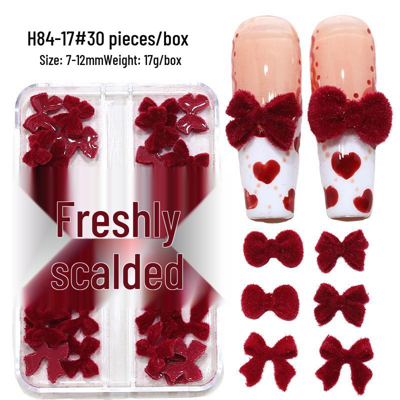 

Украшения для нейл-арта «Красный бант», 6 ячеек - Пушистые акриловые накладные ногти со стразами