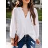 Fall Fashion New Arrival Plus Size Women's Clothing V Neck Solid Color Commute Ol Fashion Loose Raglan Long Sleeve Shirt Top Women