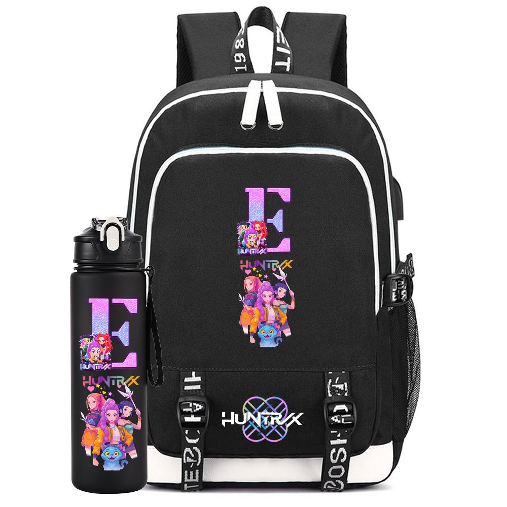 2Pcs/set Cartoon Backpack Large Capacity Bookbag With 750ml Water Bottler Laptop Student Boy Girl School Bag Travel Bag Kid Gift