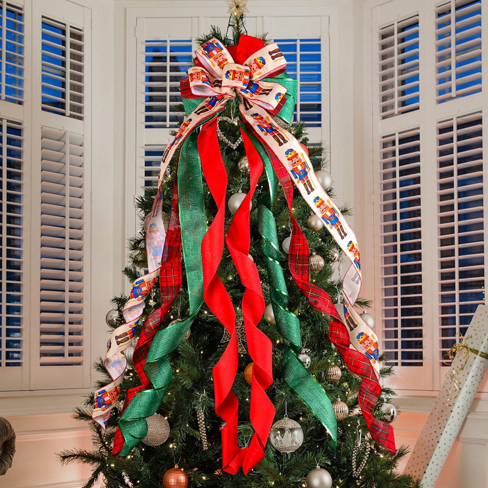 

Новый подвесной бант для рождественской елки, Новый подвесной бант из рождественской ленты, Реквизит для украшения сцены. One Size красный