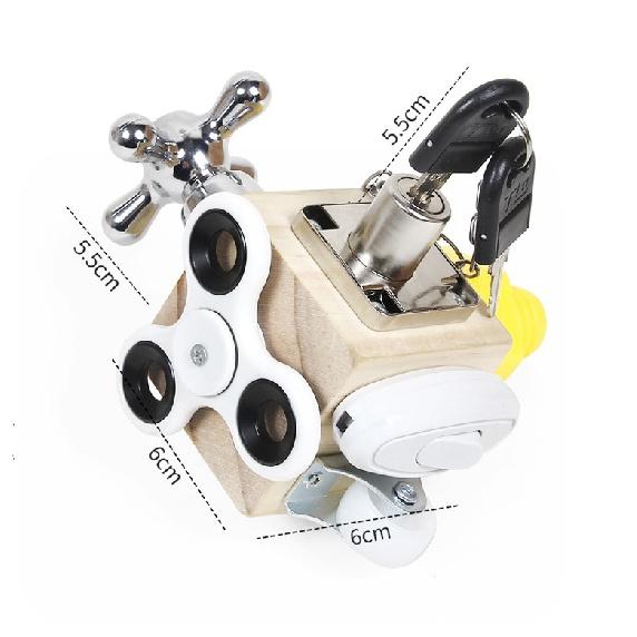 

Діти Busy Cube Дерев яна іграшка Fidget Cube Монтессорі Навчання Baby Travel Навчання базовим життєвим навичкам Сенсорна зайнятість Busy Cube