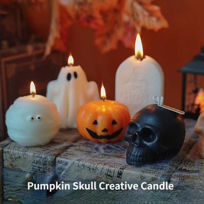 Halloween Cartoon Pumpkin Mummy Shape Skull Candles Christmas Easter Diwali New Year Holidays Creative Candle