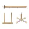 Wooden Bird Cage Platform Perch for Small and Medium Parrots, 360 Rotating Perch Stand with Hanging Swing, Cage Toy for Enrichment