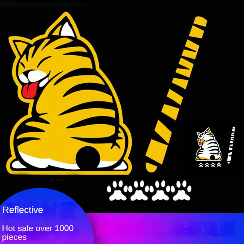 NEW Car Rear Windshield Reflective Wiper Sticker Wagging Tail Cat Sticker Car Decoration Sticker Styling Accessories
