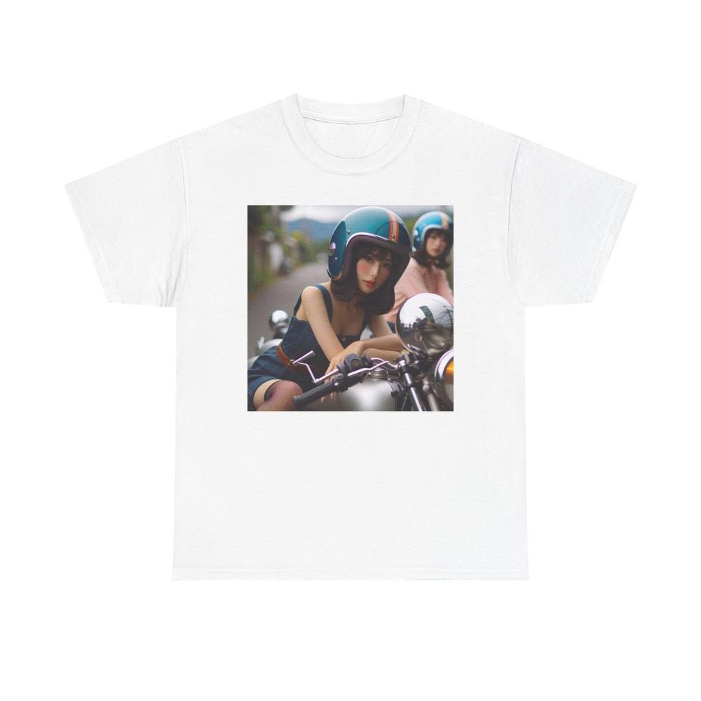 Asian Moto Fan Cotton Tee, Japanese Style T-Shirt, Unisex Graphic Shirt, Asian Unisex T-Shirt M