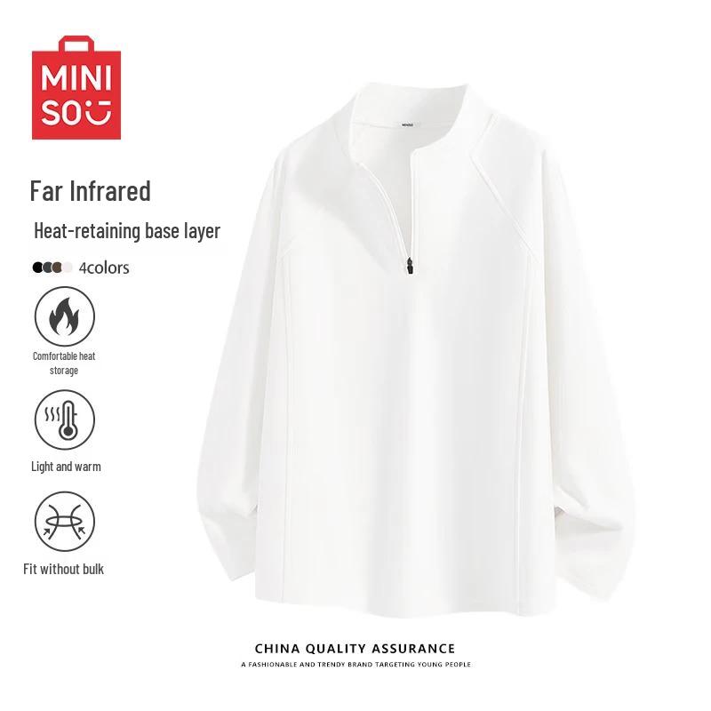 MINISO Men s Fleece-lined Thermal Long Sleeve Base Layer L