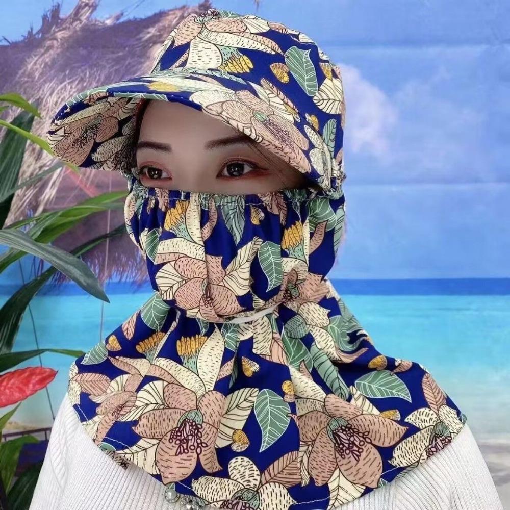 Wide Brim Tea Picking Cap Anti-UV Sunscreen Hat Fashion Women's Ponytail Hat  Outdoor