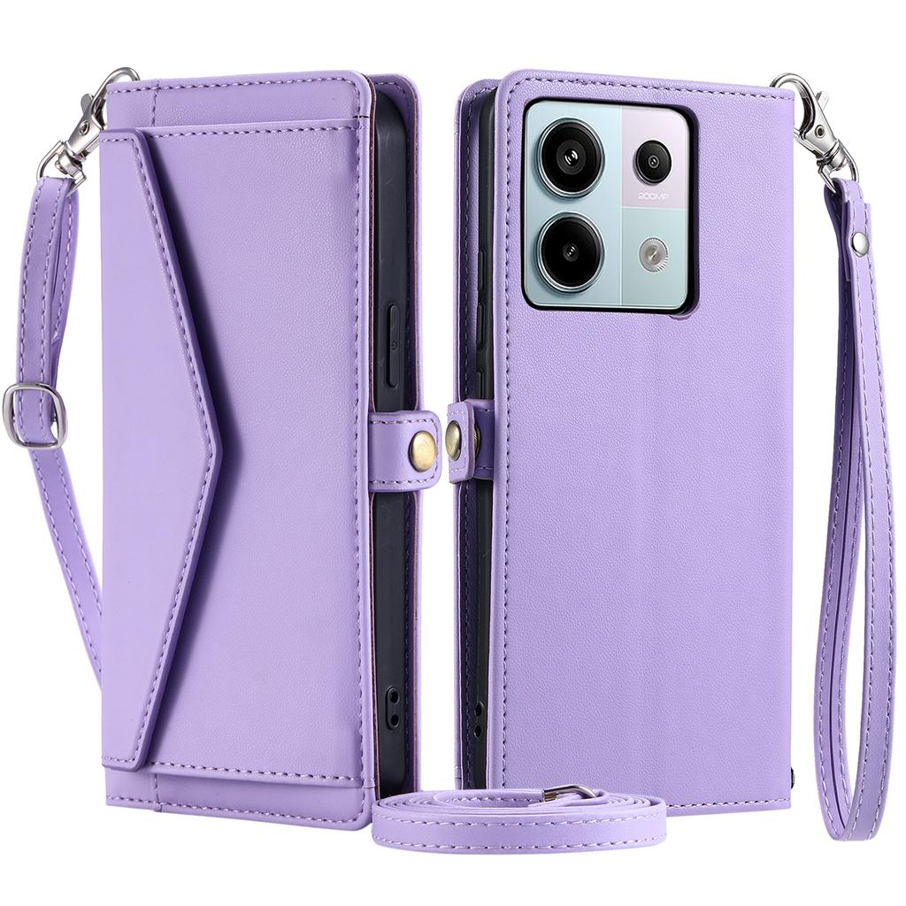 Für Xiaomi Poco X6 5G/Redmi Note 13 Pro 5G Lederhülle Brieftasche Ständer Handyhülle mit Riemen