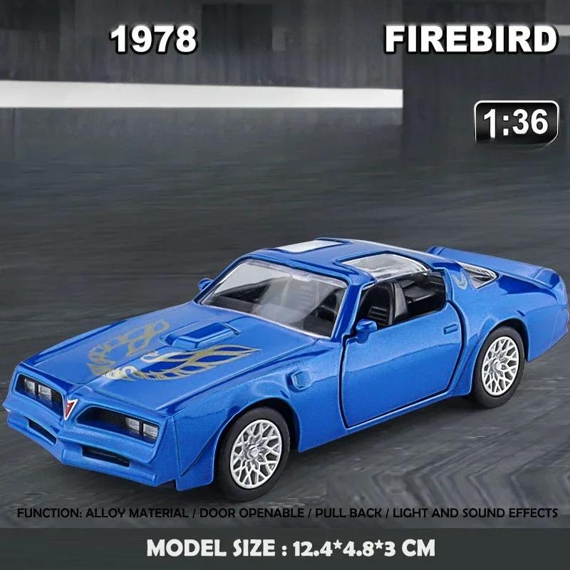 Simulation 1:36 Firebird Leichtmetall Sportwagen Modell Druckguss Metall Spielzeugfahrzeuge Kinderspielzeug Sammlung Miniatur Auto