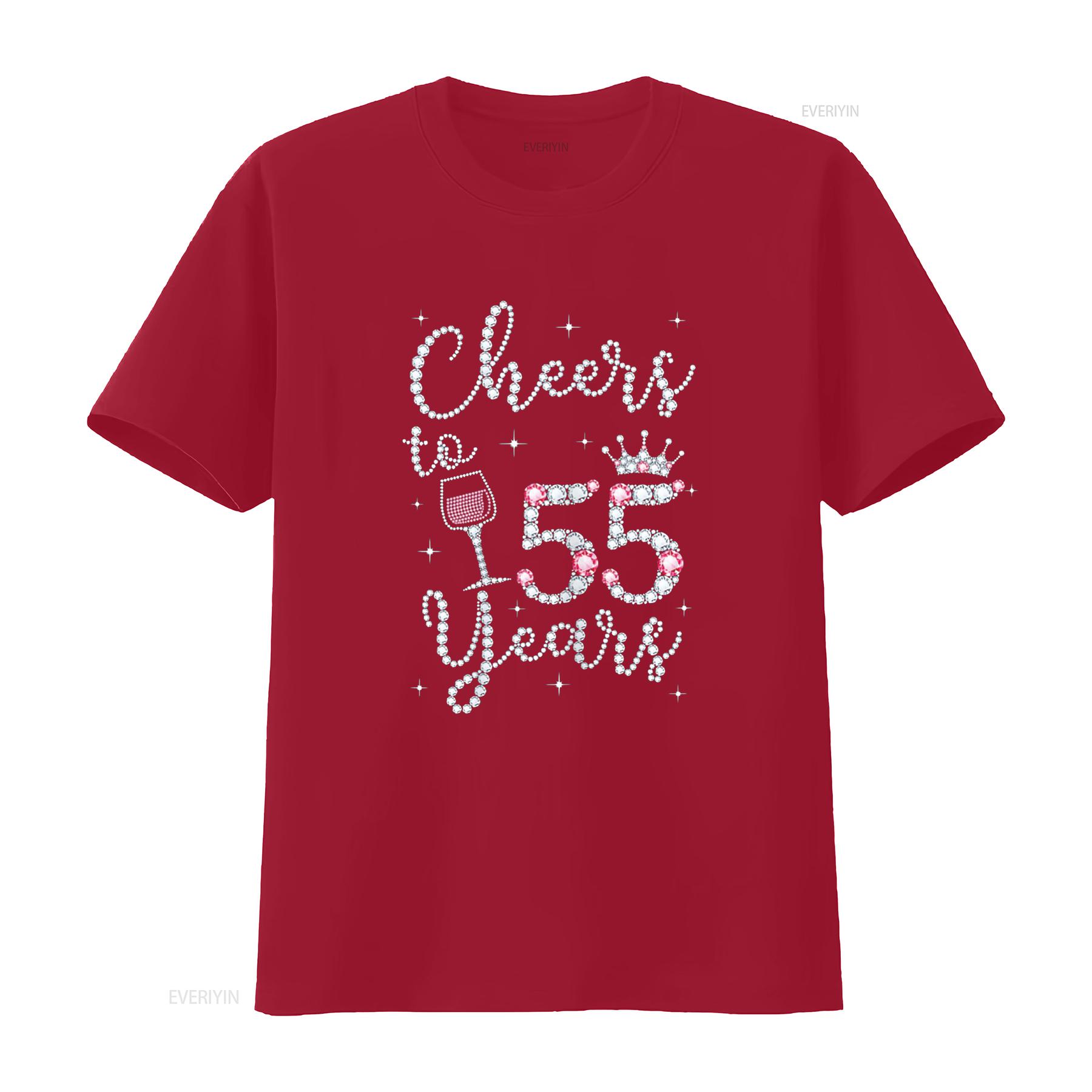 

Cheers to 55 Years 1964 55Th Birthday T Shirt For Womens vintage Washed graphic Stylish homme Soft Casual Comfortable Versatile S