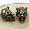 Prajna Skull Head Brass Knife Beads EDC DIY Paracord Woven Bracelets Lanyard Pendants Accessories Outdoor Tool Hangings Charms