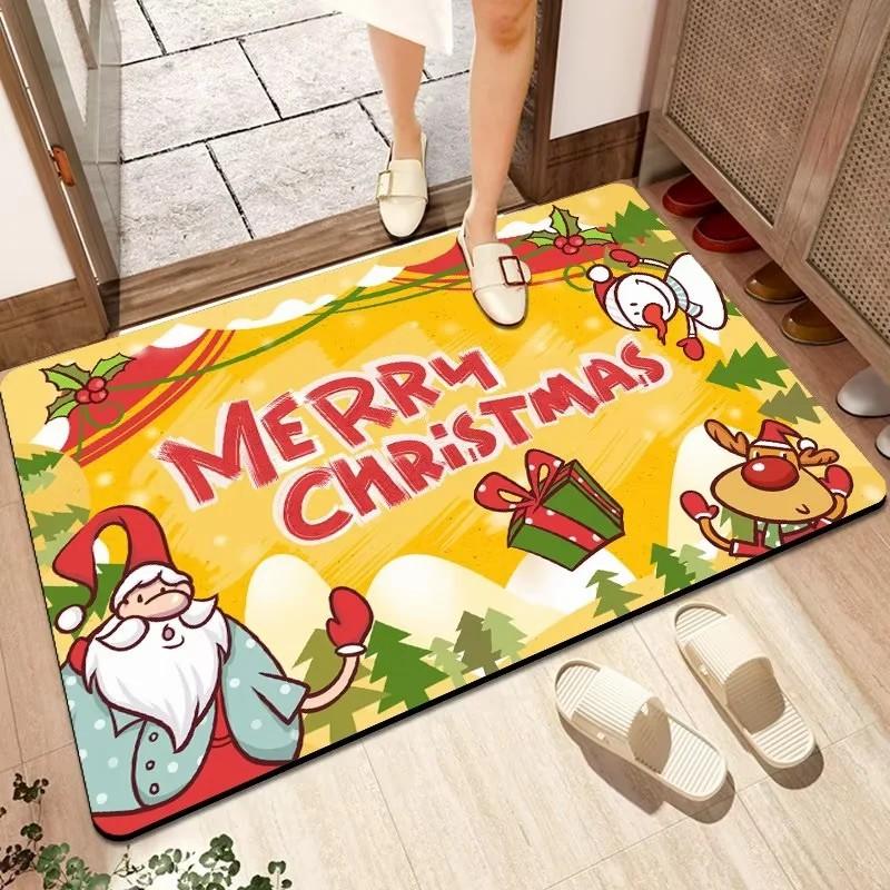 Christmas Door Mat Entry Door Mat Home Festive Cartoon Mat Non-Slip