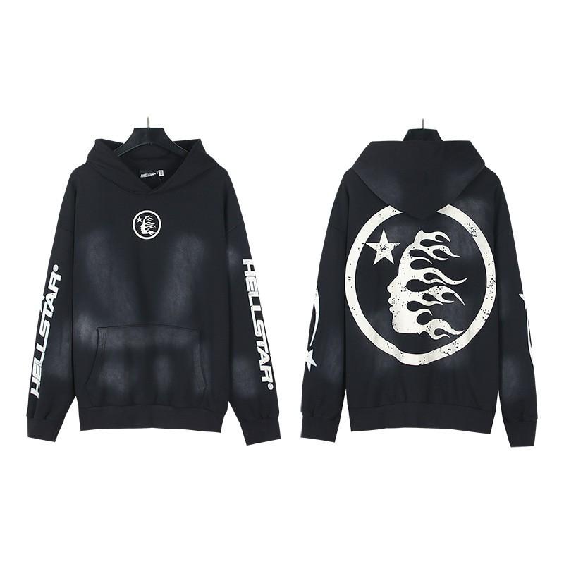 Mens Womens Oversized Hooded Sweatshirt Streetwear Vintage Washed Cotton Pullover Casual Long Sleeve