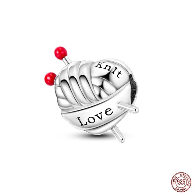 New 925 Sterling Silver Red Color Series Heart Shape Charms Beads Lucky Jewelry Gifts
