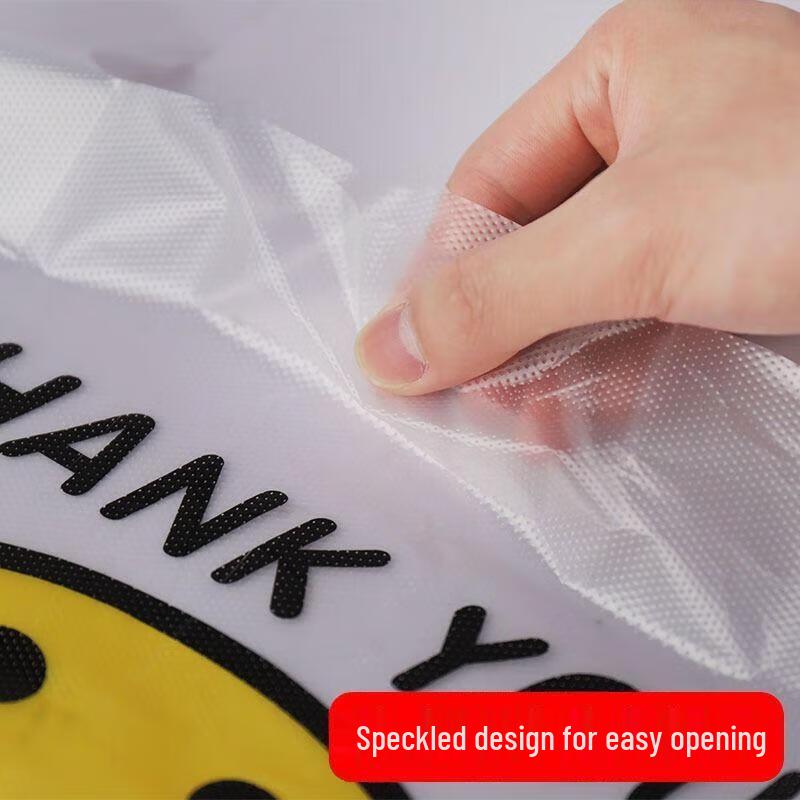 Smile Face Transparent Vest-Style Plastic Bags, 100 Count