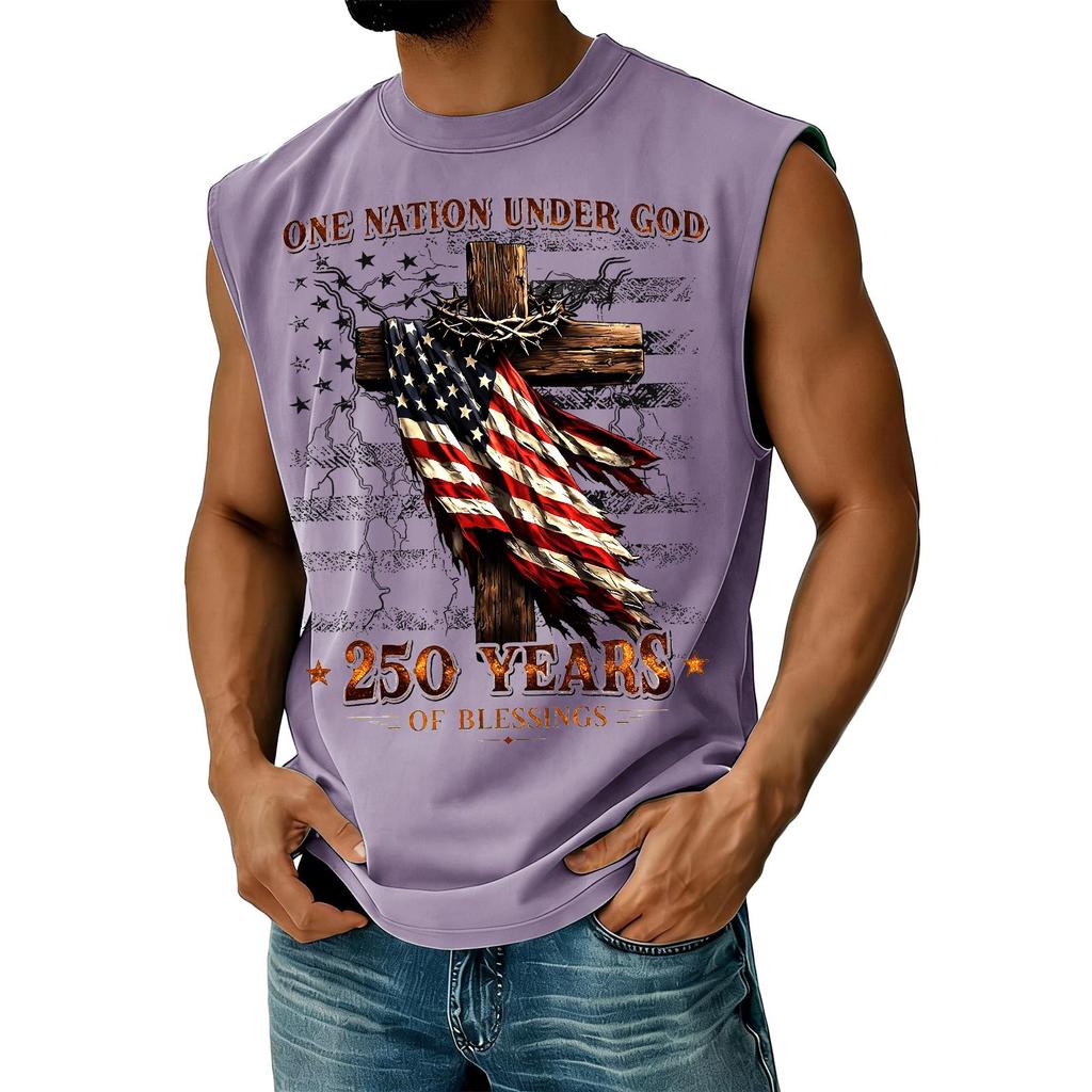 Herren Casual Tanktop mit Unabhängigkeitstag-Aufdruck