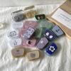 Ins with Mirror Floral Animal Printed Cute Contact Lens Box Portable Contact Lens Case Companion Box Travel Contact Lenses Case