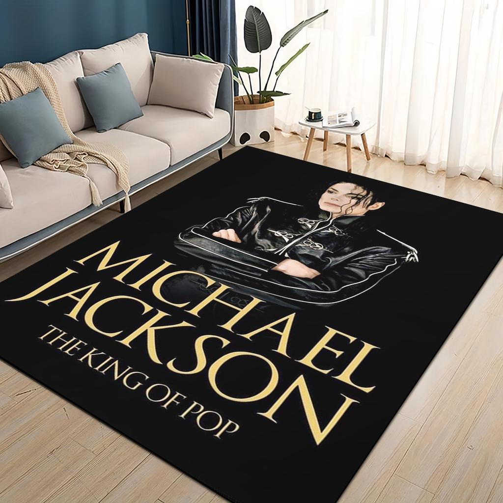 Neuer Stil Michael Jackson King of Pop MJ Teppich für Wohnzimmer Schlafzimmer Zuhause Sofa Dekoration, Rutschfeste Bodenmatte für Kinder