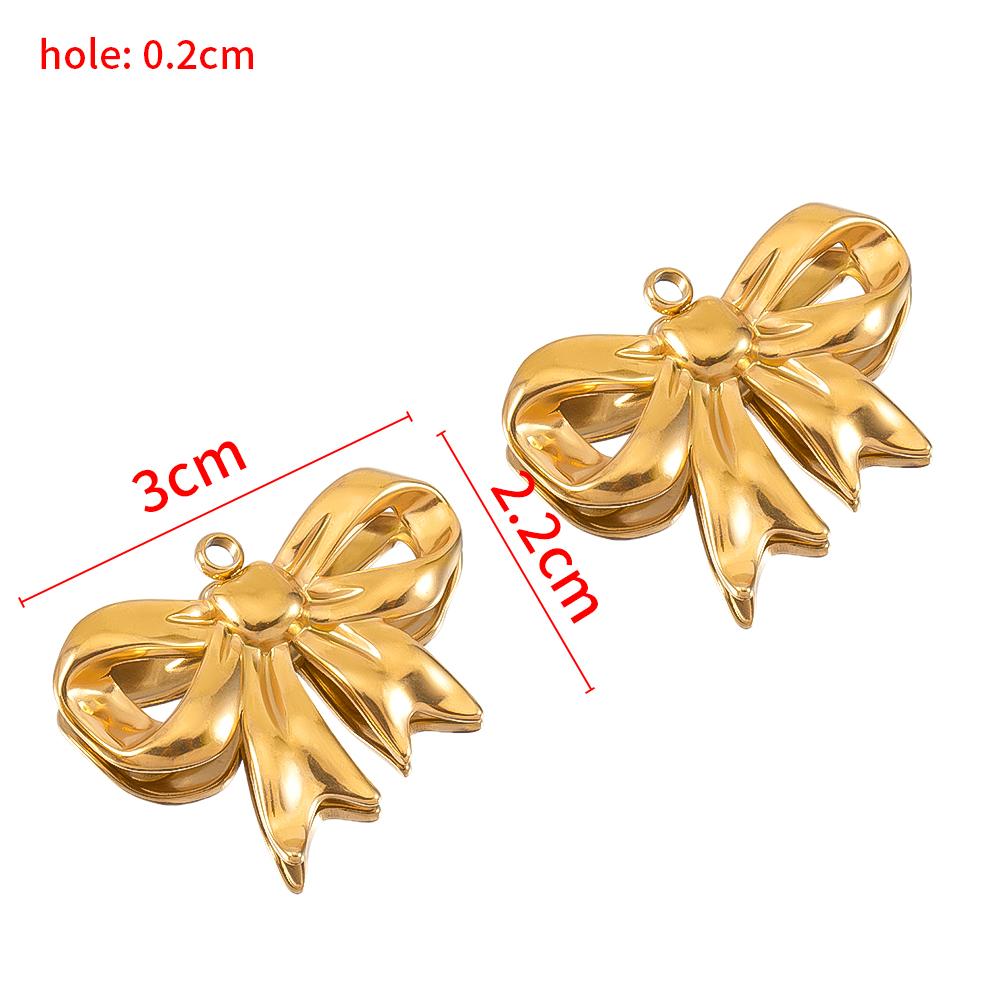 5pcs Stainless Steel Geometric Heart Bowknot Charms Pendants DIY Jewelry Making Findings Necklace Bracelets Earrings Supplies