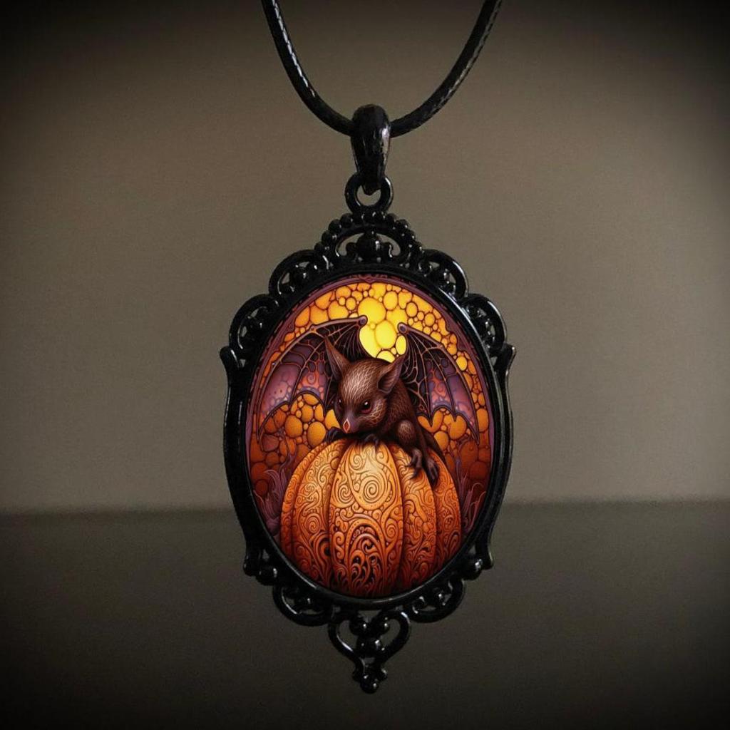 Gothic Raven Cross Pendant Necklace With Alloy Material For Halloween Costume Accessory