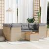 VidaXL Garden Lounge Set with Cushions 7 Pcs Beige Braided Resin 3223497