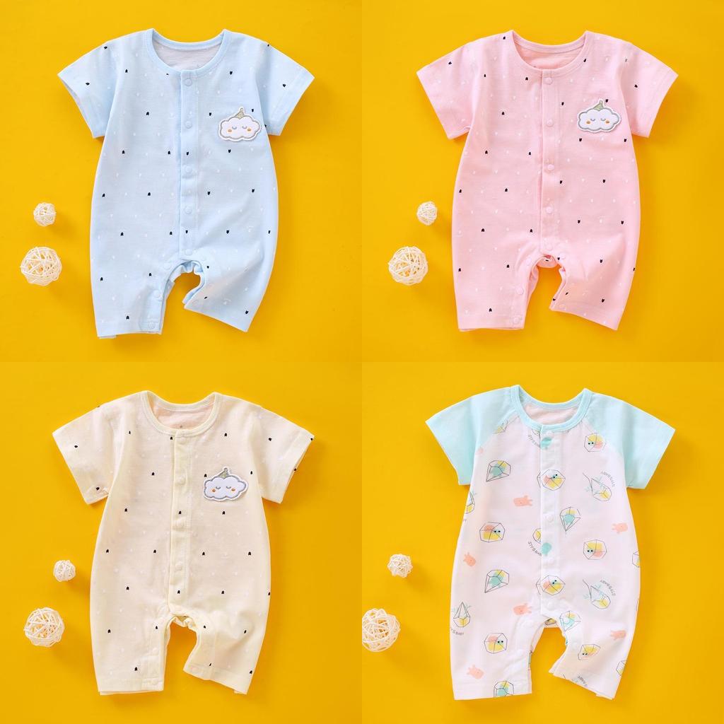 Baby Cotton Short Sleeve Romper With Bonefree Design For Newborns And Infants