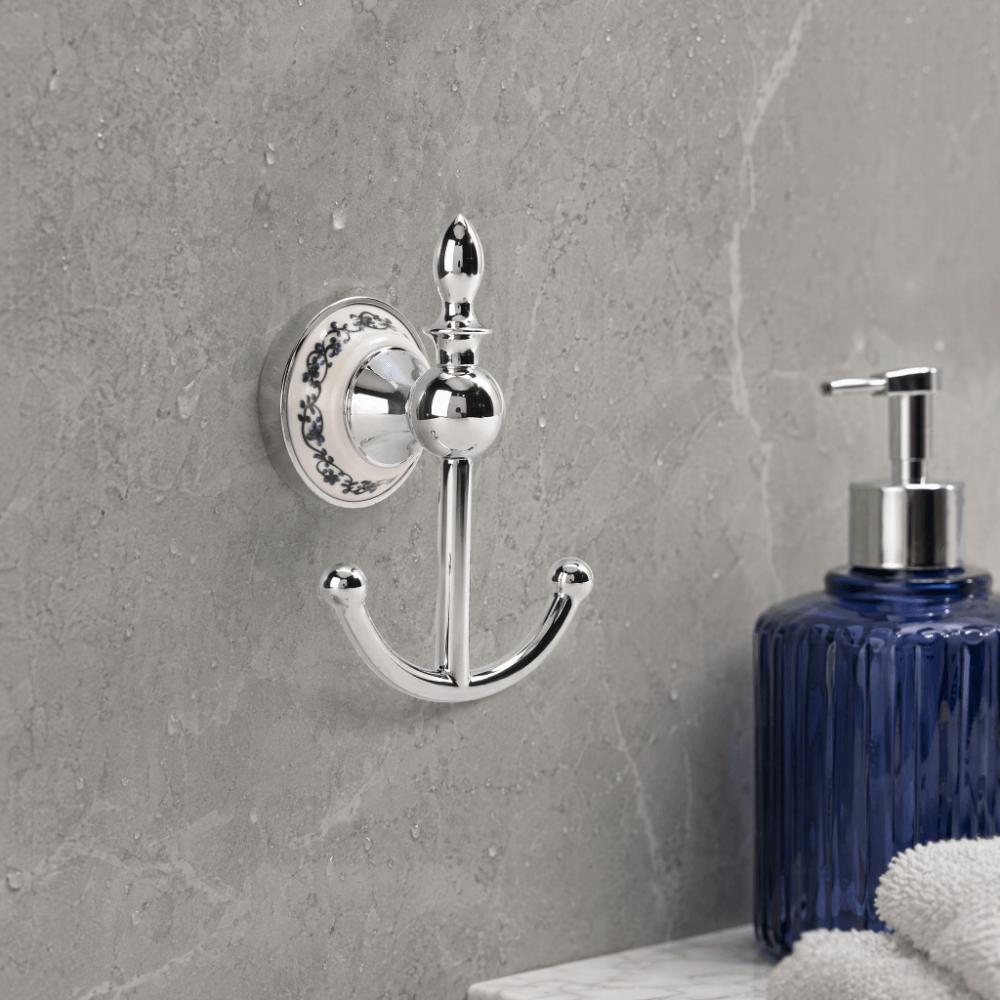 Silver Coat Hook Stainless Steel Ceramic Zinc Alloy Robe Hook Wall Hook Entryway Bathroom Bedroom