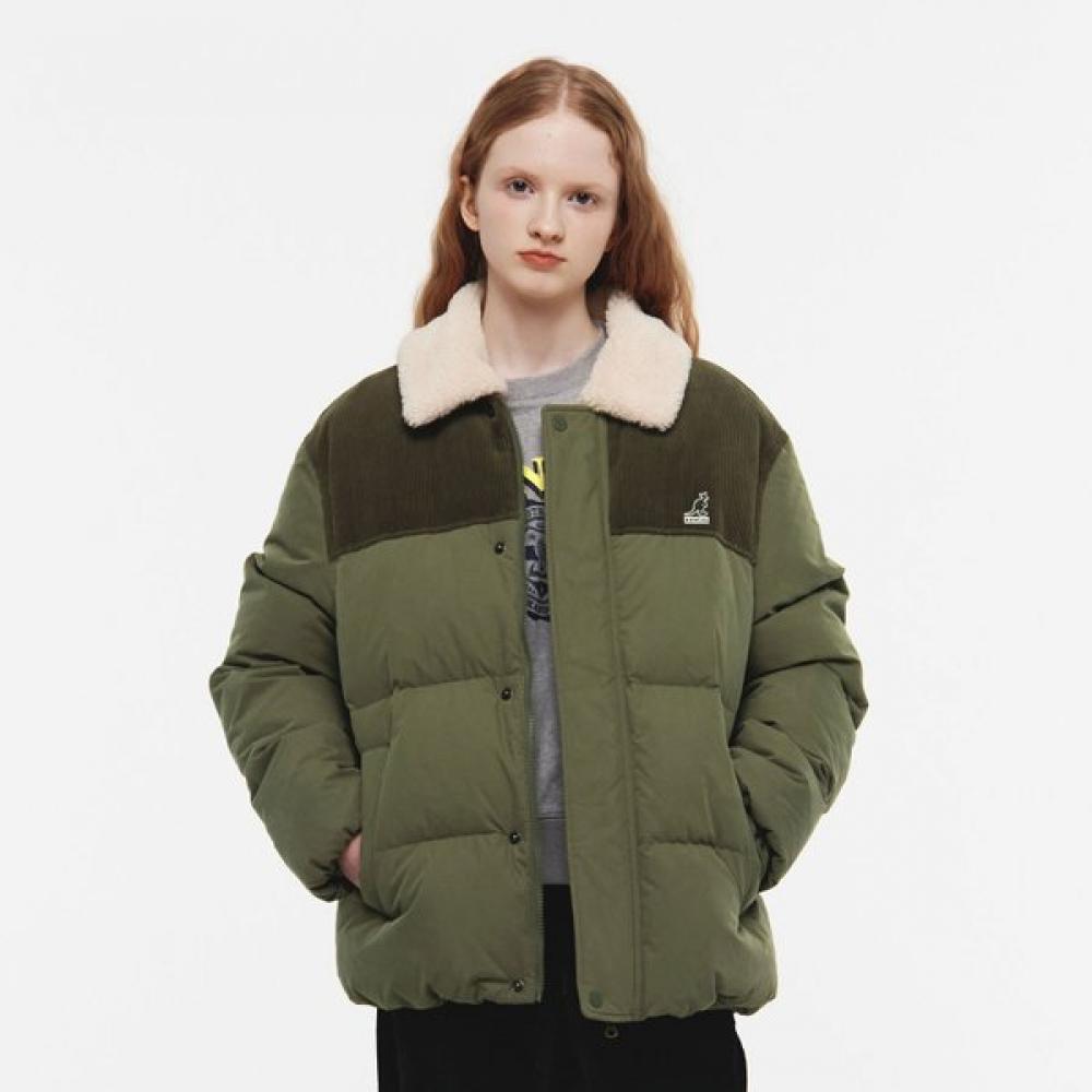 Kangol Down Jacket 8176 Khaki With Shearing Collar SS