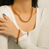 Aimgal 7.3mm Miami Cuban Chain Bracelet 18K Gold-Plated 316L Stainless Steel Trendy Tarnish-Free Waterproof